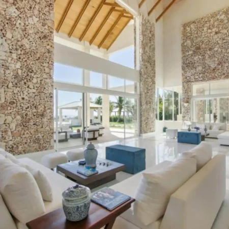 Caribbean luxury villa outdoor relaxation area at LUXEDR
